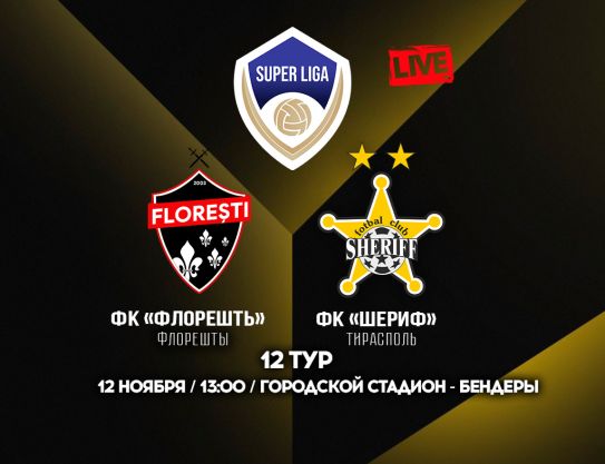 SUPER LIGA. Round – 12.  FC Floresti – FC Sheriff